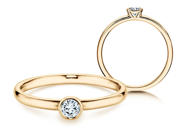 Engagement ring Eternal in 14K yellow gold with diamond 0.15ct H/SI