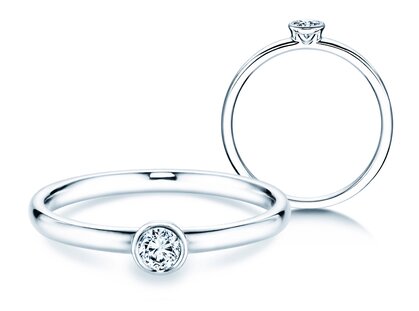 Engagement ring Eternal in 14K white gold with diamond 0.15ct G/SI