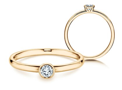 Engagement ring Eternal in 14K yellow gold with diamond 0.15ct G/SI