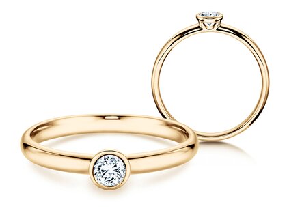Engagement ring Eternal in 14K yellow gold with diamond 0.20ct H/SI