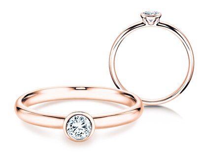 Engagement ring Eternal in 9K rosé gold with diamond 0.05ct G/SI