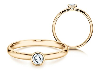 Engagement ring Eternal in 14K yellow gold with diamond 0.20ct G/SI