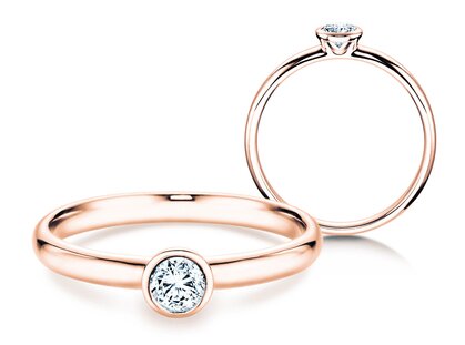 Engagement ring Eternal in 14K rosé gold with diamond 0.10ct G/SI