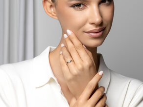 Engagement ring Eternal in 9K white gold with diamond 0.25ct H/SI