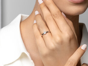 Engagement ring Eternal in 9K white gold with diamond 0.25ct H/SI