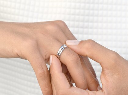 Engagement ring Eternal in platinum 950/- with diamond 0.25ct G/SI