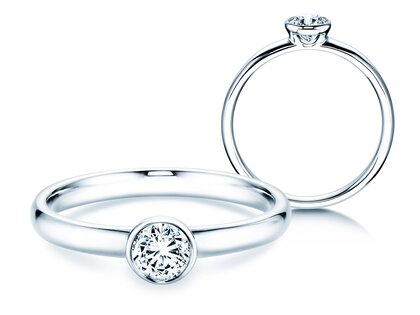 Engagement ring Eternal in 14K white gold with diamond 0.30ct H/SI