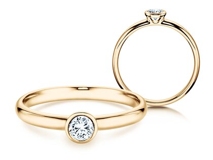 Engagement ring Eternal in 14K yellow gold with diamond 0.30ct H/SI
