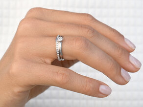 Engagement ring Eternal in 9K white gold with diamond 0.40ct D/IF