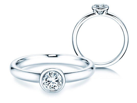 Engagement ring Eternal in 9K white gold with diamond 0.40ct D/IF