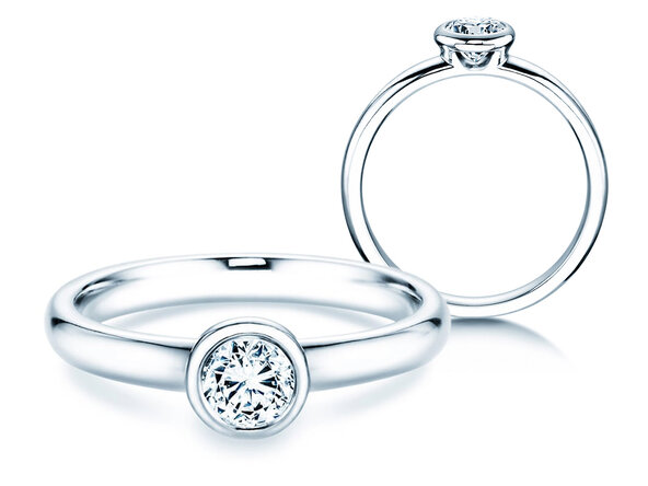 Engagement ring Eternal in 9K white gold with diamond 0.40ct D/IF