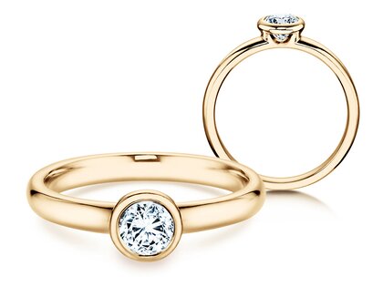 Engagement ring Eternal in 14K yellow gold with diamond 0.40ct H/SI