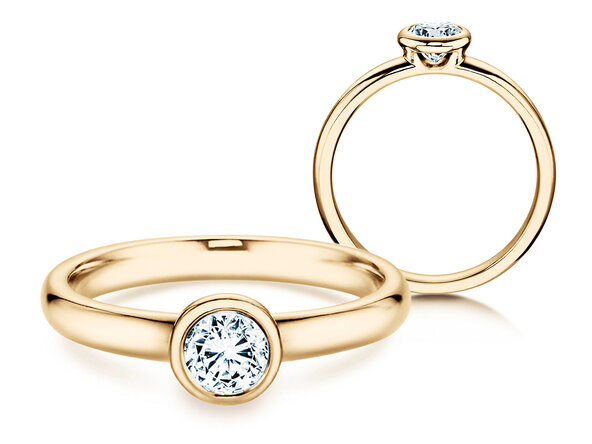 Engagement ring Eternal in 14K yellow gold with diamond 0.40ct H/SI