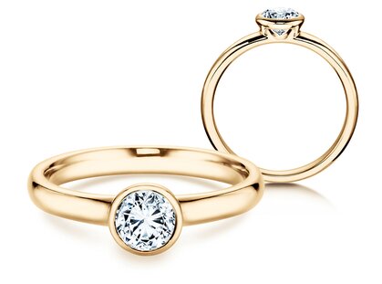 Engagement ring Eternal in 14K yellow gold with diamond 0.50ct H/SI