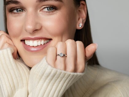 Engagement ring Eternal in 9K rosé gold with diamond 0.75ct G/SI