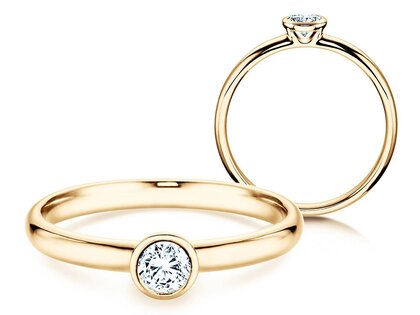Engagement ring Eternal in 9K yellow gold with diamond 0.25ct H/SI