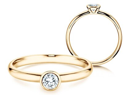 Engagement ring Eternal in 14K yellow gold with diamond 0.25ct H/SI