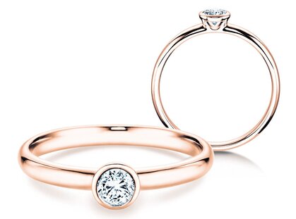Engagement ring Eternal in 9K rosé gold with diamond 0.25ct H/SI