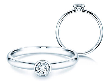 Engagement ring Eternal in 9K white gold with diamond 0.25ct H/SI