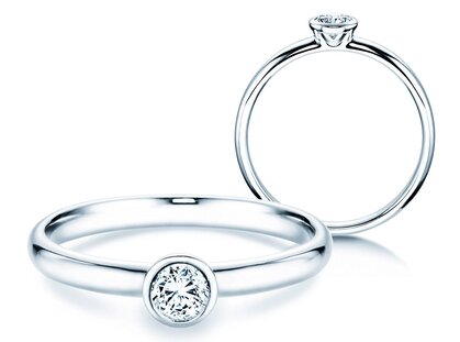Engagement ring Eternal in 14K white gold with diamond 0.25ct H/SI