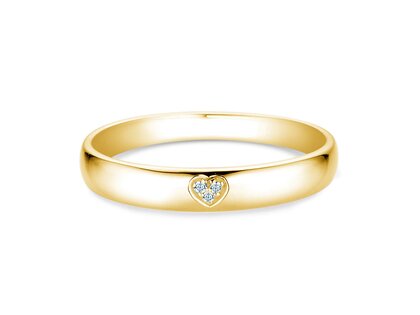 Engagement ring Heart Petite in 14K yellow gold with diamonds 0.02ct G/SI