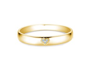 Engagement ring Heart Petite in 14K yellow gold with diamonds 0.02ct G/SI