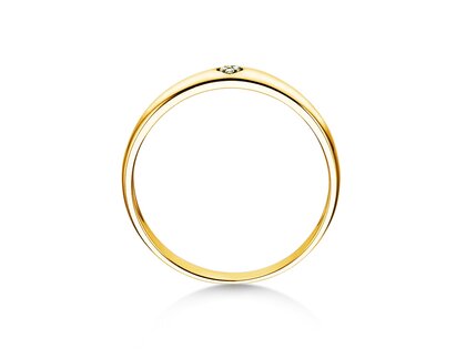 Engagement ring Heart Petite in 14K yellow gold with diamonds 0.02ct G/SI