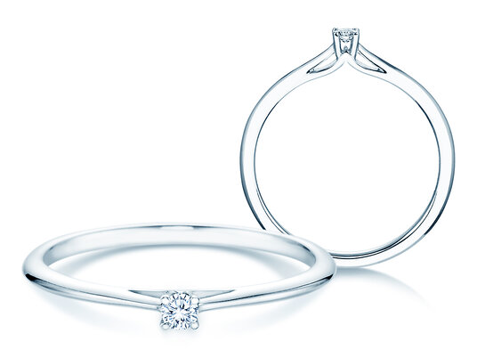 Engagement ring Heaven 4 in silver 925/- with diamond 0.05ct H/SI