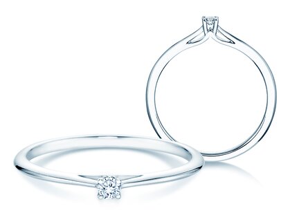 Engagement ring Heaven 4 in 14K white gold with diamond 0.05ct H/SI