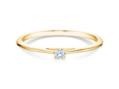 Engagement ring Heaven 4 in 14K yellow gold with diamond 0.07ct H/SI