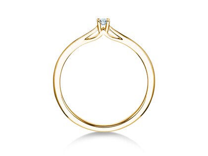 Engagement ring Heaven 4 in 14K yellow gold with diamond 0.07ct H/SI