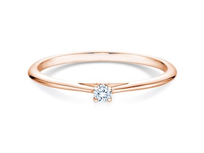 Engagement ring Heaven 4 in 9K rosé gold with diamond 0.05ct G/SI