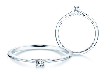 Engagement ring Heaven 4 in silver 925/- with diamond 0.05ct G/SI
