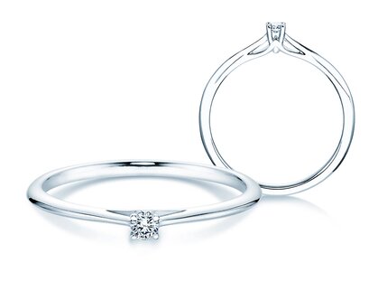 Engagement ring Heaven 4 in 14K white gold with diamond 0.05ct G/SI