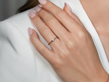 Engagement ring Heaven 4 in silver 925/- with diamond 0.07ct G/VS