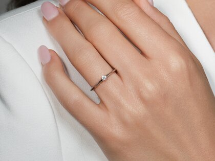 Engagement ring Heaven 4 in silver 925/- with diamond 0.05ct G/VS