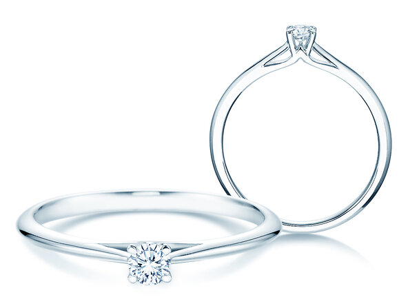 Engagement ring Heaven 4 in silver 925/- with diamond 0.10ct G/SI