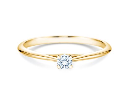 Engagement ring Heaven 4 in 14K yellow gold with diamond 0.10ct H/SI