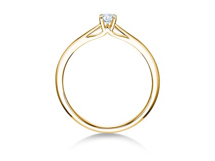 Engagement ring Heaven 4 in 14K yellow gold with diamond 0.10ct H/SI