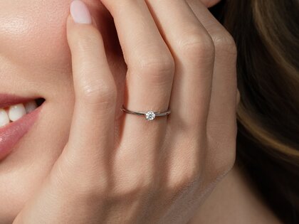Engagement ring Heaven 4 in silver 925/- with diamond 0.15ct G/SI
