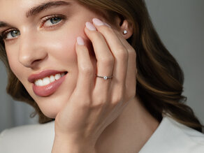 Engagement ring Heaven 4 in silver 925/- with diamond 0.15ct G/SI