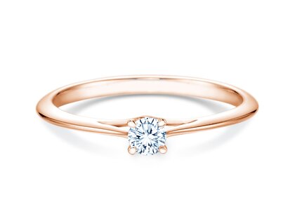 Engagement ring Heaven 4 in 9K rosé gold with lab-grown diamond 0.15ct E/VS