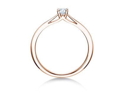 Engagement ring Heaven 4 in 9K rosé gold with lab-grown diamond 0.15ct E/VS