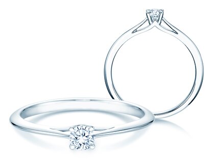 Engagement ring Heaven 4 in 9K white gold with diamond 0.15ct G/SI