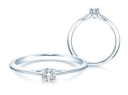 Engagement ring Heaven 4 in 18K white gold with diamond 0.15ct G/SI