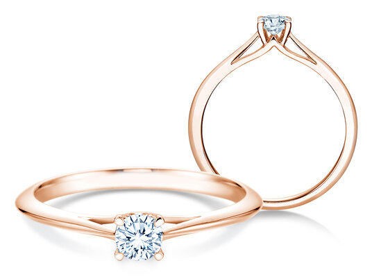 Engagement ring Heaven 4 in 9K white gold with diamond 0.25ct H/SI