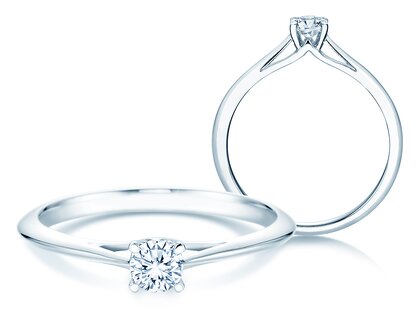 Engagement ring Heaven 4 in platinum 950/- with diamond 0.25ct G/SI