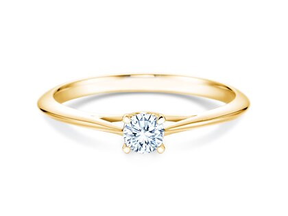 Engagement ring Heaven 4 in 18K yellow gold with diamond 0.25ct H/SI