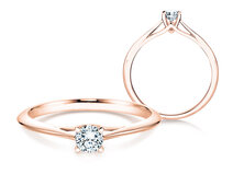 Engagement ring Heaven 4 in 18K rosé gold with diamond 0.20ct G/SI