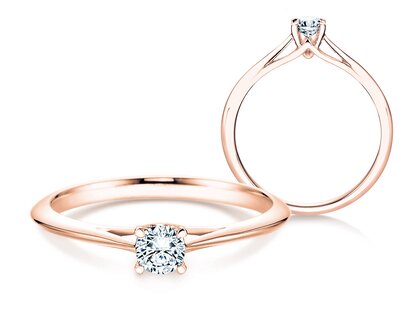 Engagement ring Heaven 4 in 18K rosé gold with diamond 0.15ct G/SI